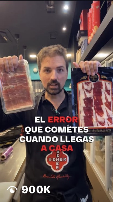 Vídeo sobre conservación del jamón: 900 mil visualizaciones
