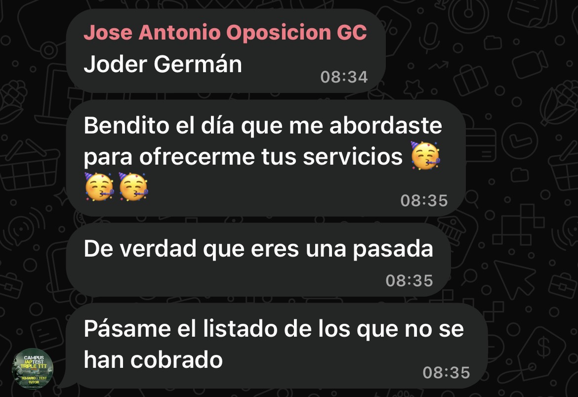 Mensaje de agradecimiento de un cliente